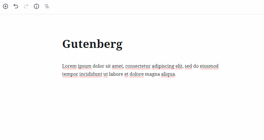 Demonstração de como remover blocos no Gutenberg